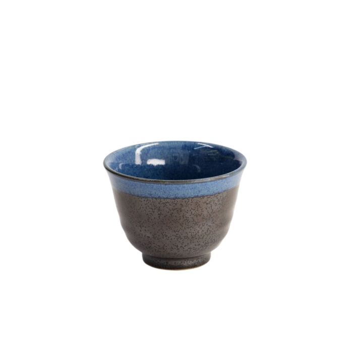 TOKYO STUDIO - CUP 8X6CM 150ML ZWART/BLAUW