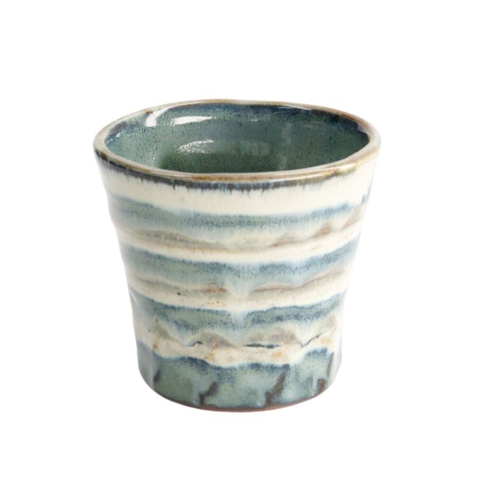 TOKYO STUDIO - KOFFIEKOP GROEN/BEIGE GESTREEPT 300ML