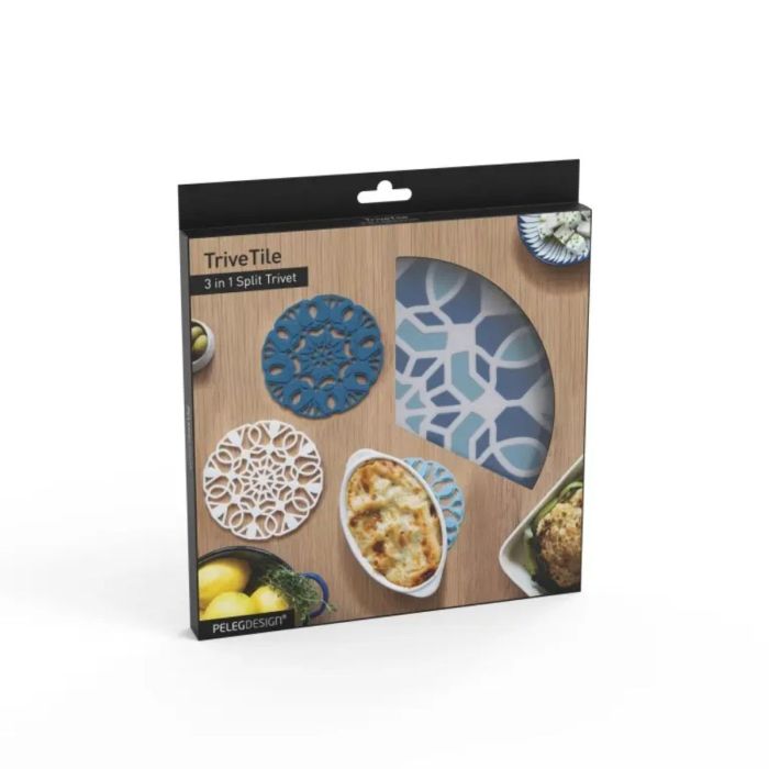 ONDERZETTER TRIVETILE 3ST BLAUW