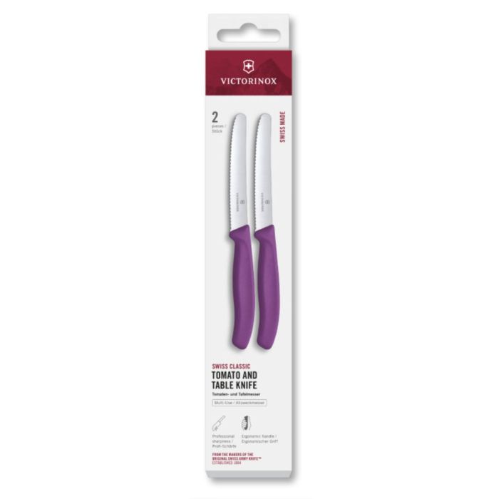 Victorinox SwissClassic Tomaat-/tafelmes 2 stuks Paars