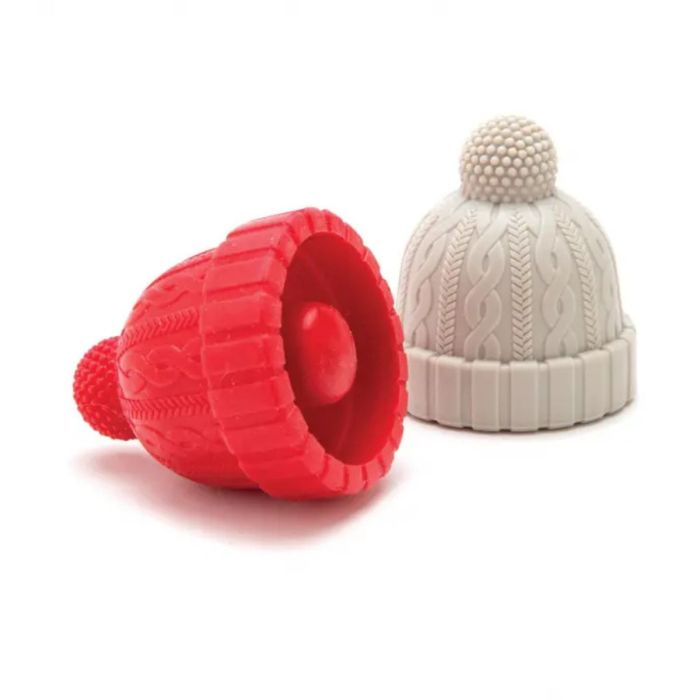 WIJNSTOPPER BEANIE 2st Rood en Grijs