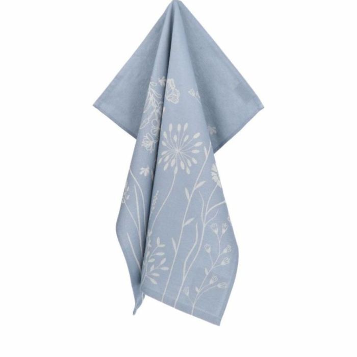 Bunzlau Castle Theedoek Wild Flowers Grey-Blue
