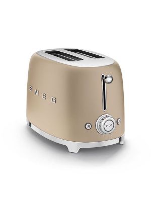 smeg broodrooster 2x2 mat champagne